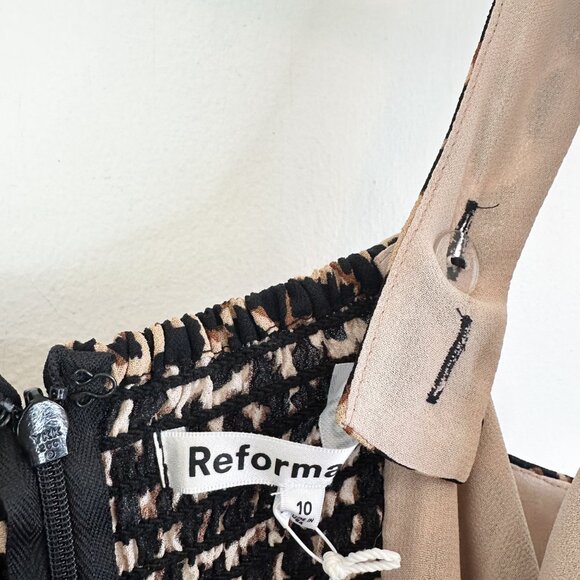 Reformation | NWT Taiga Fit & Flare Mini Dress in Leo Leopard Print Size 10 $218 - Picture 8 of 8